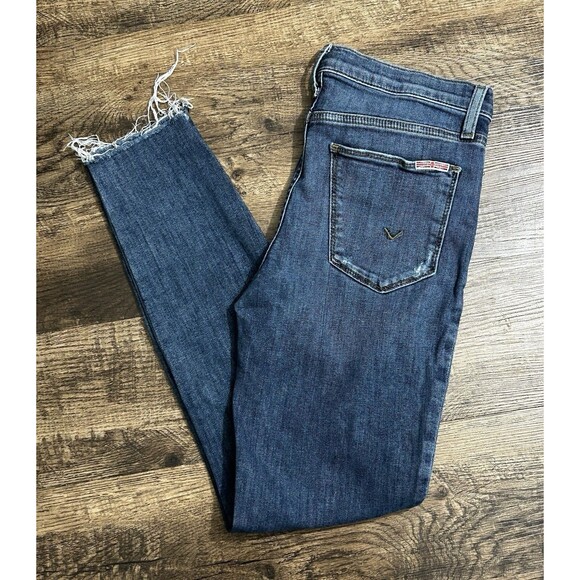 Hudson‎ Jeans Natalie Midrise Super Skinny Ankle Raw Hem Size 27 Distressed - Picture 1 of 11